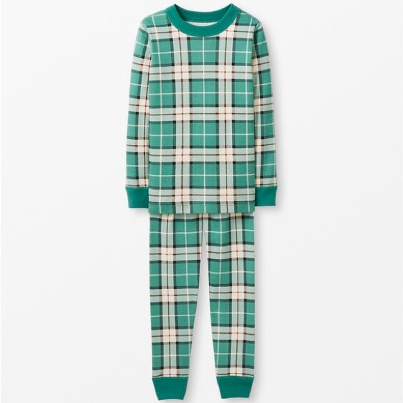 Hanna Andersson Other - HANNA ANDERSSON Organic Cotton Long John Pajama Set Family Harvest Plaid Green